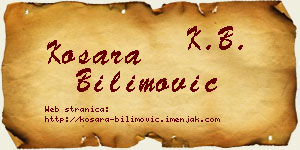 Kosara Bilimović vizit kartica